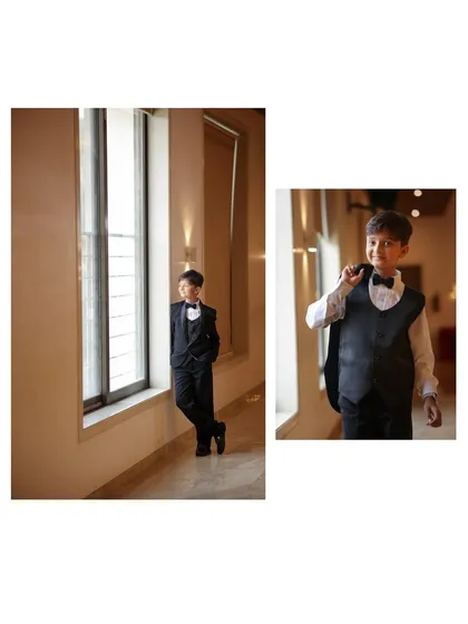 Capturing different looks during a single event. For his 10th birthday, Shreeyan had multiple outfits, and I made sure to get great portraits in each one, from a formal black suit to a classic white one.