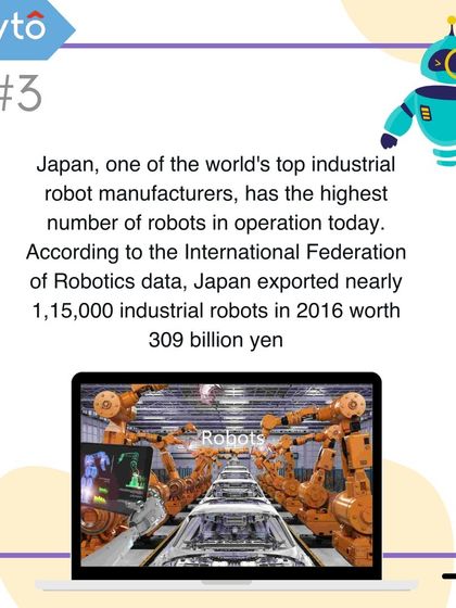 Japan is one of the world's top industrial robot manufacturers, with the highest number of robots in operation today.