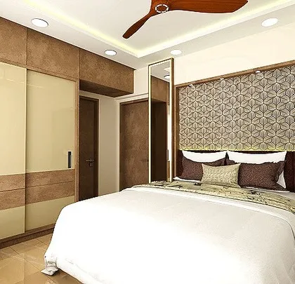 The complete view of the proposed parents' bedroom. The design is practical and comfortable, with ample storage and a cozy ambiance perfect for relaxation.