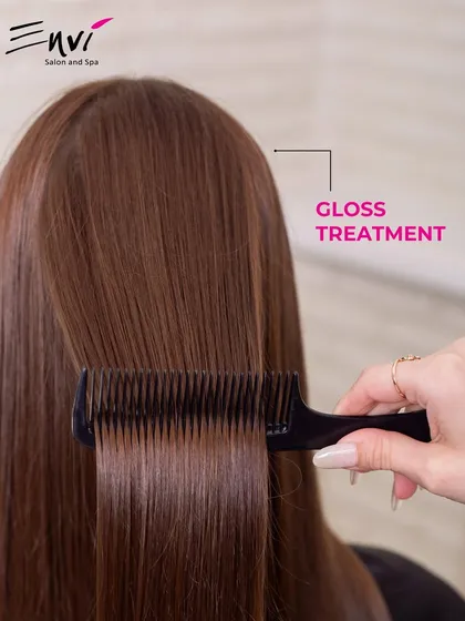 Our Gloss Treatment is the perfect solution for dull hair. We use it to add incredible shine and vibrancy, leaving your hair looking polished and healthy.
