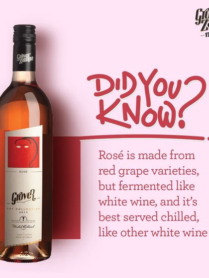 Did you know that Rosé is made from red grapes but fermented like a white wine? Our Art Collection Shiraz Rosé is best served chilled to enjoy its refreshing qualities.