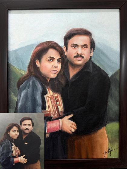 This shows how I can take a cherished but old and faded photo and breathe new life into it as a vibrant oil painting, preserving the memory for generations to come.