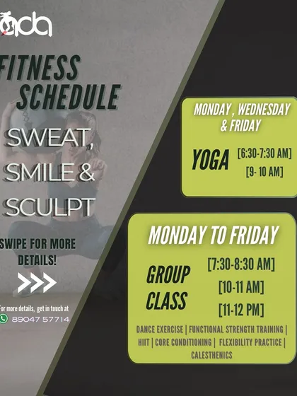 Ready to start your journey? Here is our complete fitness schedule with timings for both our dynamic yoga and high-energy group classes. We offer multiple morning batches from Monday to Friday to fit your busy life.