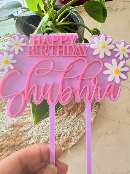 The Party Glitter - Custom Cake & Party Decorations Sleek Acrylic & Wooden Toppers photo 43