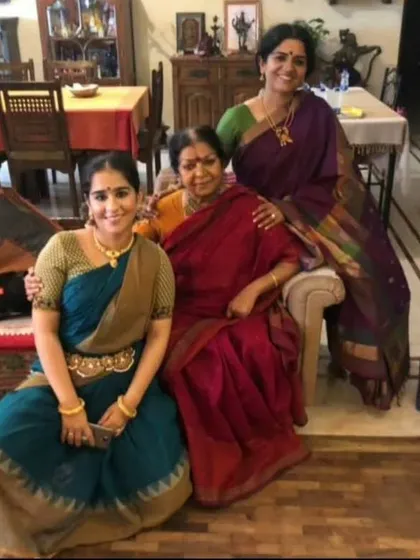 Three generations of our family's love for the arts. This picture with my Amma and my sister-in-law is a reminder of the deep family bonds that have always supported our artistic pursuits. Happy memories.