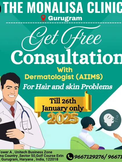 Your journey to healthier hair and skin starts with a conversation. We offer complimentary consultations with our AIIMS-certified dermatologists to diagnose your concerns and recommend a suitable treatment plan.