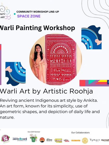 An event poster from a Warli painting workshop I conducted. I love sharing this ancient art form with the community both online and offline.