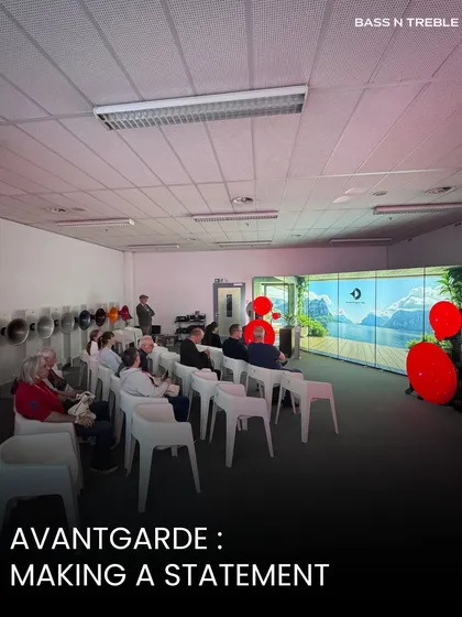 The Avantgarde listening room at High-End Munich is always a major highlight. This is where the brand makes a statement, demonstrating the incredible, immersive power of their horn speaker systems.