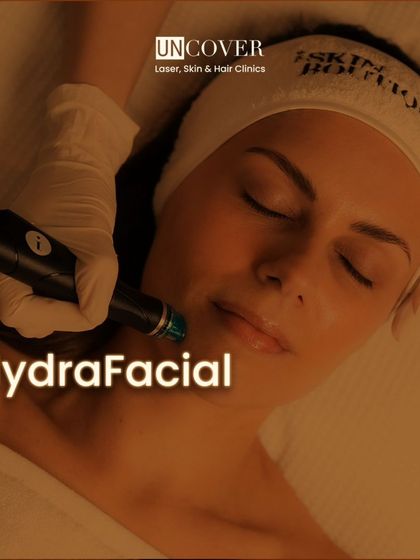 A close-up of a client enjoying a Hydrafacial. This treatment is perfect for deep hydration and achieving a smooth, glowing finish, making it a staple for festive season prep.