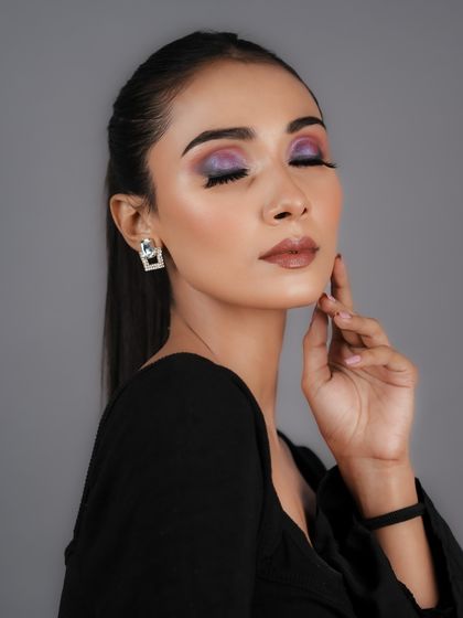 A beautiful example of a purple halo eye, showcasing advanced blending techniques taught in my comprehensive course.