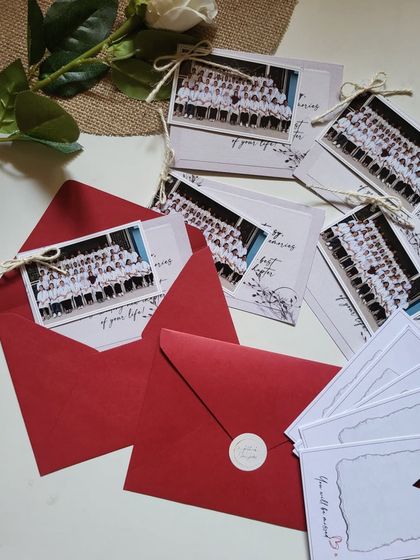 A collection of the farewell cards, some sealed with a wax stamp. It was a big order, but each one was made with care.