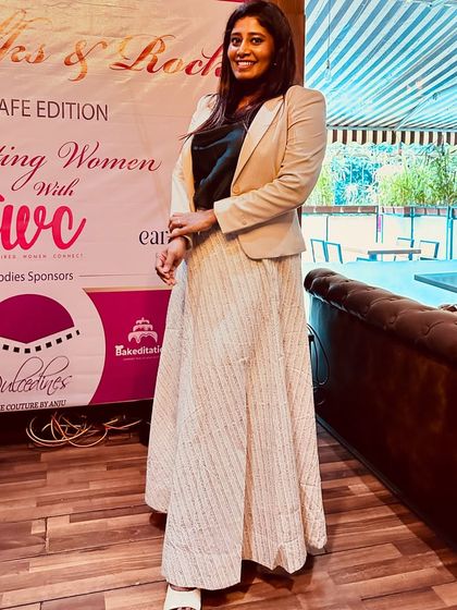 Nobody cares about your story until you win. So, win. This is a candid shot from a women's entrepreneurship event where I shared my journey.