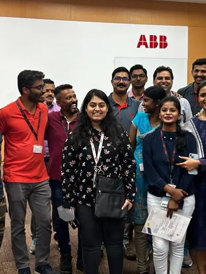 We partner with leading multinational companies like ABB to provide custom corporate language training. This photo shows a recent group session where we helped their team build practical communication skills for international business.