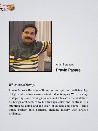 An introduction to Pravin Pasare, whose 'Whispers of Hampi' series captures the divine play of light and shadow across ancient Indian temples with masterful realism.
