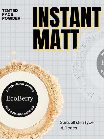 Get an instant matte finish with my talc-free Tinted Face Powder. This lightweight mineral makeup is gentle on the skin and suits all skin types and tones.