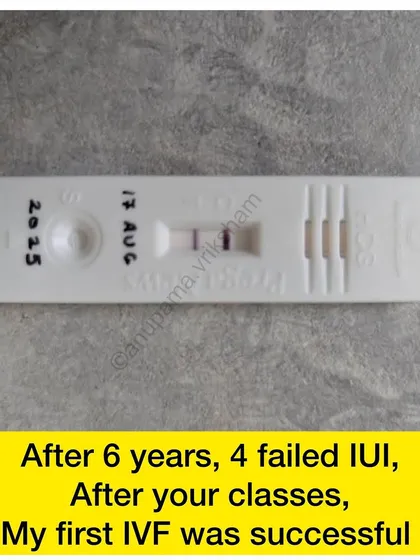 Whether you are trying naturally or with medical help like IVF, my goal is to support your body. This student felt confident enough to go for IVF after my classes and found success on her very first attempt after 6 years and 4 failed IUIs.