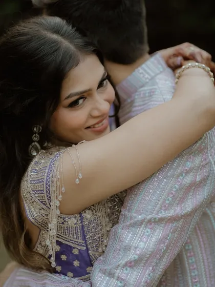 A sweet, candid moment. It was so important for me that my makeup felt comfortable and looked natural, even in the most intimate and happy moments.