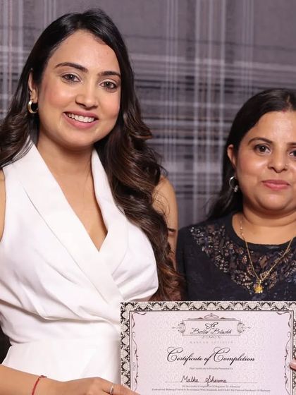 This student is now a certified makeup artist. I am always there to support my students, even after the course ends.