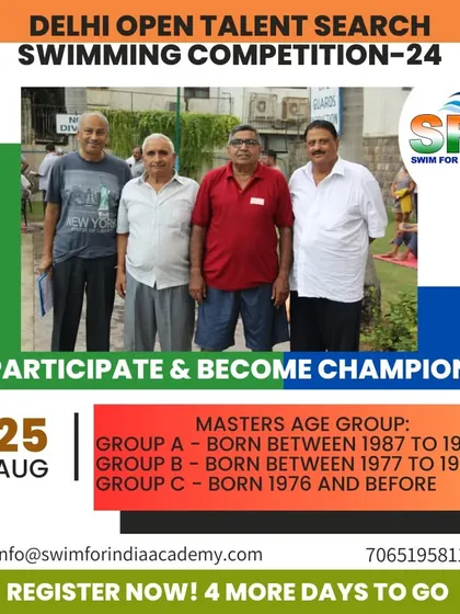 Swimming is a sport for life. I am proud to host events that welcome our Masters swimmers, with categories for adults up to 70+ years, proving that competitive spirit has no age limit.