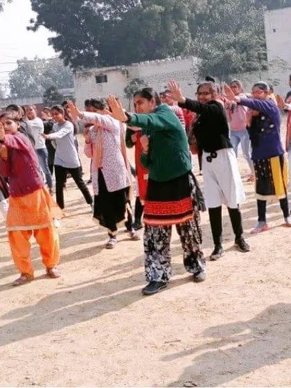 Teaching basic self-defence stances and blocks to a large group of students at a government school. It's my mission to make these essential skills accessible to all.