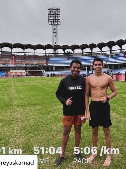 So proud of my Yoga Guruji's son, Vivaan, a strong runner and triathlete. His dedication and plant-based lifestyle are a true inspiration.