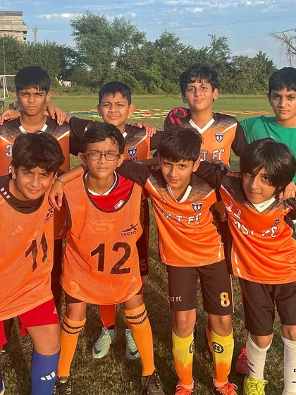 Our younger boys team after a friendly match against Global Sports. Consistent match exposure is vital for development.
