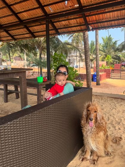 A Mother's Day post from me to me, because my boys don't know how to use Instagram yet. Here we are at a beach cafe.
