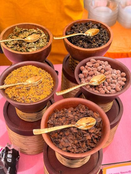 A selection of traditional Indian mukhwas and digestives. It's these small, authentic details that complete the culinary experience at an Indian wedding.
