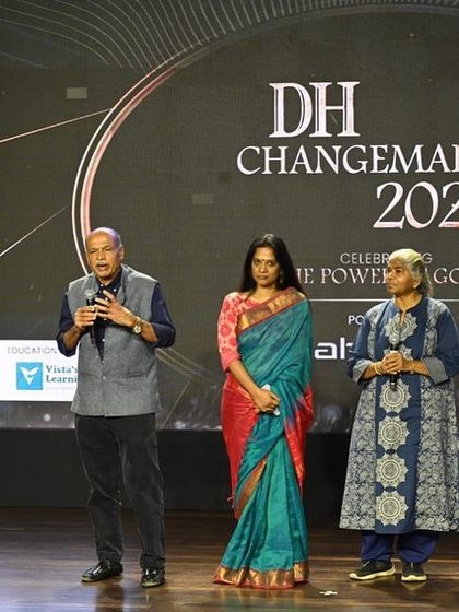 Speaking on stage during the DH Changemakers event. It is important to have public platforms that celebrate the power of good and encourage more people to contribute to their communities.
