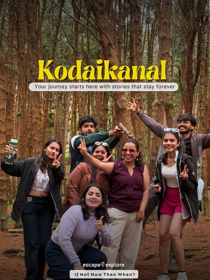 The Kodaikanal crew having a blast in the famous pine forests. This weekend trip is perfect for those who love misty hills and serene lakes.
