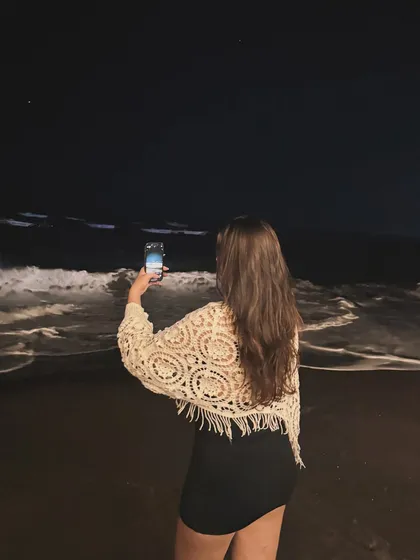"Late nights in the middle of June." Capturing the stars on my phone at the beach in Goa.