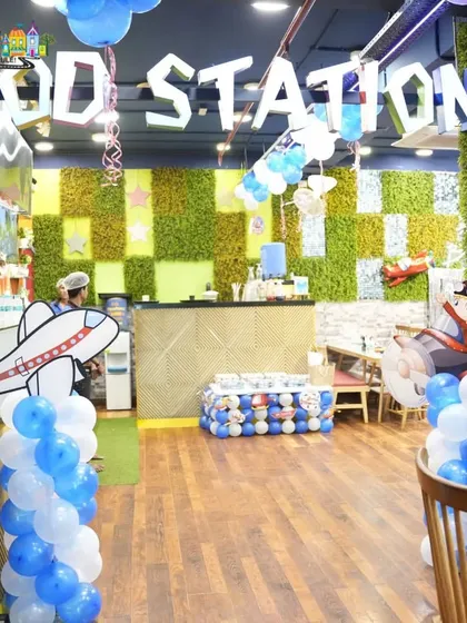 I love bringing a theme to life. This is a glimpse of our 'planes' themed birthday party setup, complete with airplane cutouts, balloon pillars, and a dedicated food station, ready for a grand celebration.
