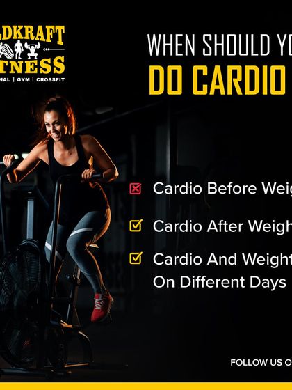 When should you do cardio? While any time is good, doing cardio after weights or on separate days is often best for strength goals. Morning cardio can also be great for your body clock.