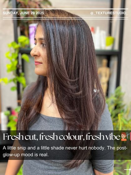 A fresh cut and a fresh color give you a whole new vibe. This look combines soft layers with a beautiful, subtle brown shade for an easy, everyday glow up.