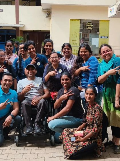 A victory pose with the team after a successful job fair. We celebrate every milestone in our journey towards a more inclusive society.