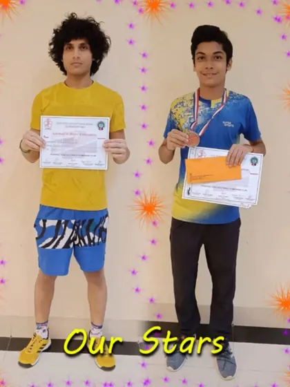 Our star players Akshat Jain and Sharveya Samant after their successful run at the TSTTA Mumbai District Championship. Their hard work and dedication are an inspiration to younger players.