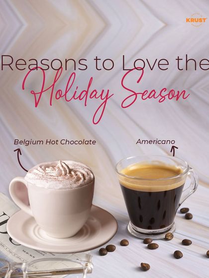 Reasons to love the holiday season. Warm up with our signature winter beverages, like a rich, velvety Belgium Hot Chocolate or a bold Americano.