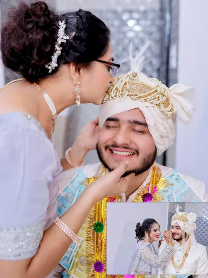 A sweet moment of a sister's love, as she blesses the groom before his wedding.
