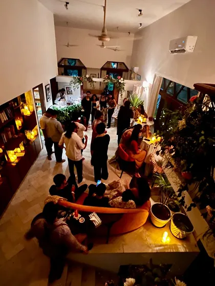 It's not always about the big crowds. This is an overhead view of a beautiful, intimate wedding party I played. I work closely with clients to create the perfect, custom soundtrack for private celebrations.