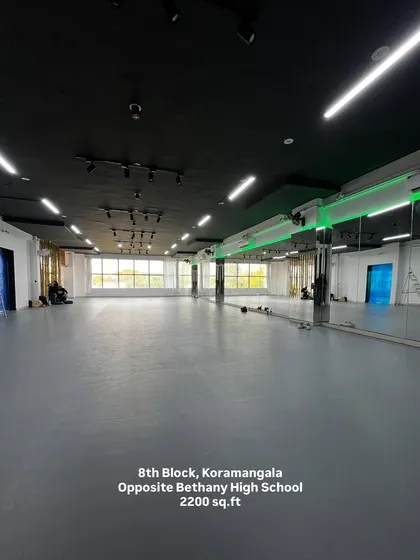 This is my Koramangala hub, a massive 2200 sq.ft studio filled with bright, natural light. The open layout, full-length mirrors, and clean aesthetic make it perfect for large workshops, yoga sessions, and any project that needs a sense of space and freedom.