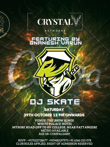 A Saturday event flyer for my performance at The Brew Kings, presented by Crystal Networks.