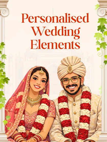 I love creating custom illustrations that capture a couple's essence. This portrait was designed for a wedding suite, showing the couple in their traditional wedding attire, ready to be used on everything from the invite to thank you cards.