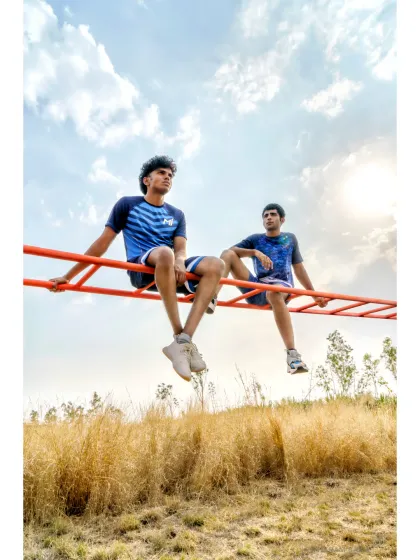 Chilling in the lap of nature. A fun, outdoor lifestyle shot from my campaign for the Mumbai Indians lifestyle store, capturing a sense of friendship and adventure.