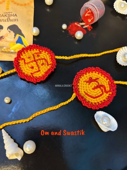 Our traditional Om and Swastik rakhis are perfect for a blessed celebration. The red and yellow color combination is vibrant and auspicious.
