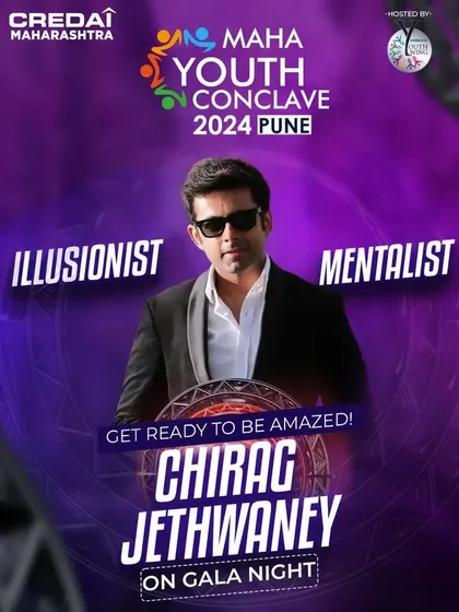 The official poster for my performance at the CREDAI Maha Youth Conclave in Pune. I was excited to bring my one-hour stage show to this gala night.