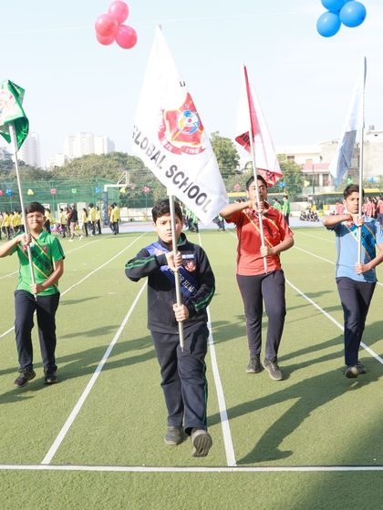 House captains proudly lead their teams during the march past at our 7th Annual Sports Day. This ceremonial start to the day instills a sense of pride, discipline, and unity among our students.