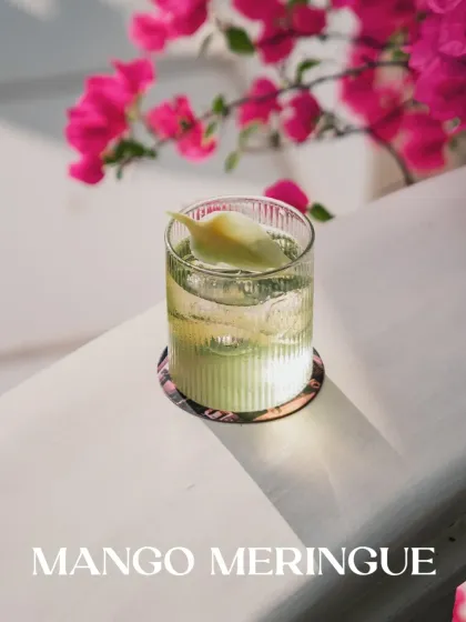 The Mango Meringue, a non-alcoholic drink that feels like a golden secret waiting to be discovered.