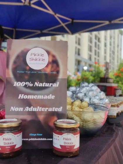 My stall set up and ready for customers. My sign says it all: 100% Natural, Homemade, Non Adulterated.