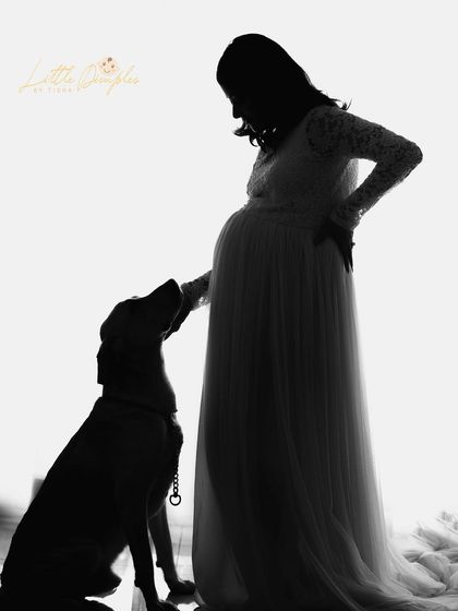 Some bonds are forever. Including your beloved pet in your maternity photos can create such a special and meaningful silhouette portrait.