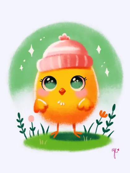 I also enjoy making cute and simple illustrations. This little chick was a fun digital painting I did to practice a softer, more stylized look.